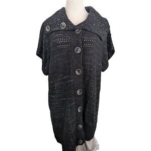 Needleworks Avenue Design Women Sleeveless Button Up Cowl Neck Sweater Sz 18/20